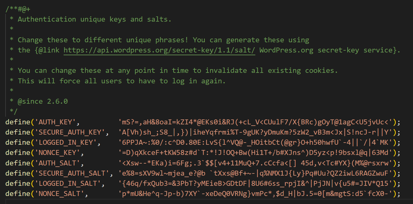 WordPress Security Keys