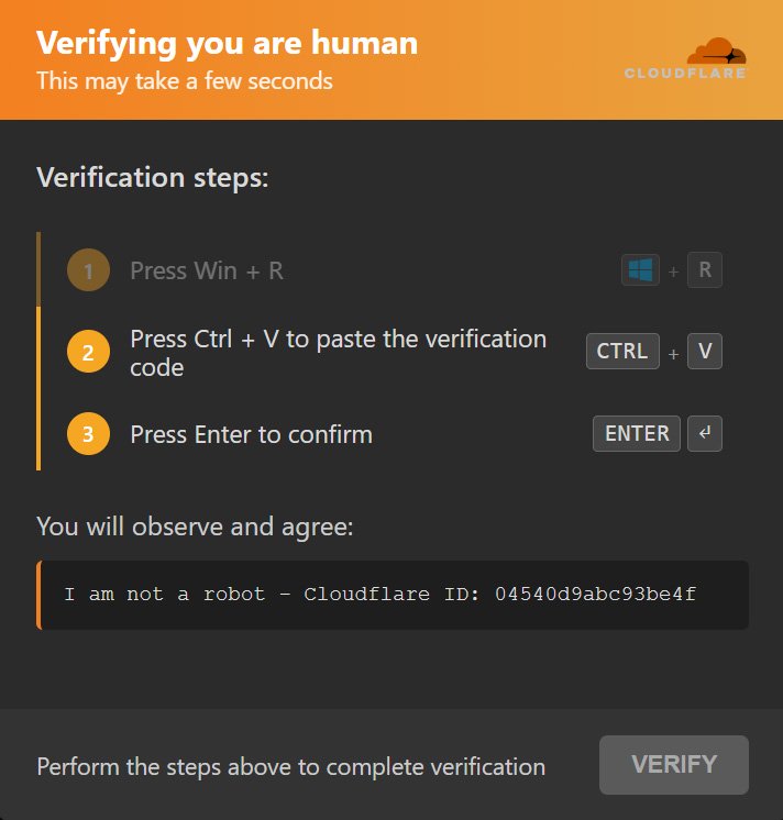 fake cloudflare verification prompt